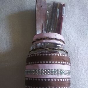 Decorative incense container plus holder and incen